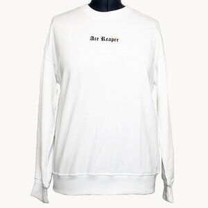 Men's Winter White Sweatshirt Small Ace Reaper Trend Brand Butterfly